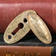 #41208 - Antique Nickel Plated Brass Keyhole Escutcheon image
