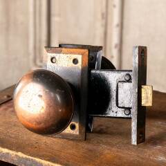 #45305 - Salvaged Antique Japanned Door Hardware Set image