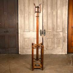 #45807 - Antique Hall Tree Coat Rack Umbrella Stand image