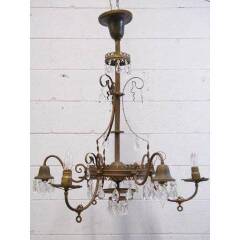 #12448 - Antique&nbsp;Brass&nbsp;6-Arm&nbsp;Chandelier&nbsp;image