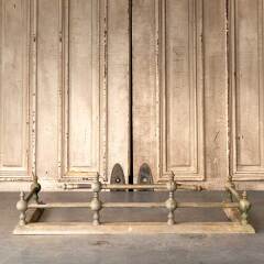 #17700 - Salvaged&nbsp;Antique&nbsp;Brass&nbsp;Fireplace&nbsp;Fender&nbsp;image