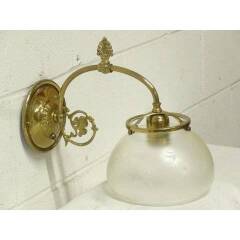 #18515 - Brass&nbsp;Sconce&nbsp;&&nbsp;Glass&nbsp;Shade&nbsp;image