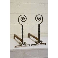 #20365 - Antique&nbsp;Wrought&nbsp;Iron&nbsp;Fireplace&nbsp;Andirons&nbsp;image