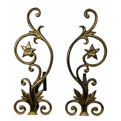 #30192 - Pair&nbsp;of&nbsp;Vintage&nbsp;Brass&nbsp;Fireplace&nbsp;Andirons&nbsp;image