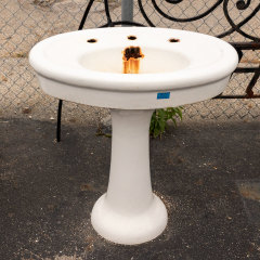 #35216 - Salvaged&nbsp;Cast&nbsp;Iron&nbsp;Oval&nbsp;Pedestal&nbsp;Sink&nbsp;image