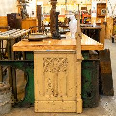 #38492 - Salvaged&nbsp;Painted&nbsp;Oak&nbsp;Carved&nbsp;Gothic&nbsp;Panel&nbsp;image