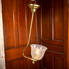 #38990 - Brass&nbsp;Converted&nbsp;One&nbsp;Arm&nbsp;Gas&nbsp;Chandelier&nbsp;image