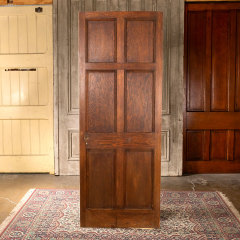 #40326 - 30x79&nbsp;Salvaged&nbsp;6&nbsp;Panel&nbsp;Interior&nbsp;Oak&nbsp;Door&nbsp;image