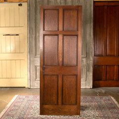 #40329 - 30x79&nbsp;Salvaged&nbsp;6&nbsp;Panel&nbsp;Interior&nbsp;Oak&nbsp;Door&nbsp;image