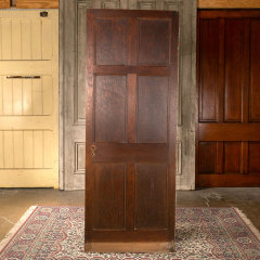 #40344 - 30x79&nbsp;Salvaged&nbsp;6&nbsp;Panel&nbsp;Interior&nbsp;Oak&nbsp;Door&nbsp;image