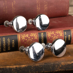 #41040 - Set&nbsp;of&nbsp;4&nbsp;Chrome&nbsp;Cabinet&nbsp;Furniture&nbsp;Knobs&nbsp;image