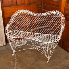 #41440 - Antique&nbsp;Metal&nbsp;Wire&nbsp;Garden&nbsp;Settee&nbsp;Bench&nbsp;image