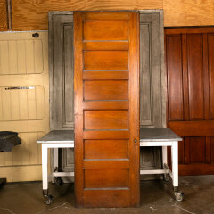 #41887 - 32x96&nbsp;Salvaged&nbsp;6&nbsp;Panel&nbsp;Oak&nbsp;Pocket&nbsp;Door&nbsp;image