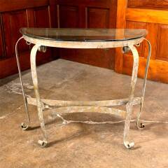 #41967 - Metal&nbsp;Demilune&nbsp;Table&nbsp;with&nbsp;Glass&nbsp;Top&nbsp;image