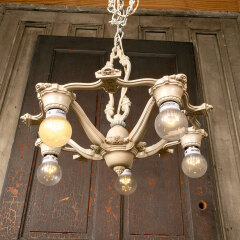 #42068 - Vintage&nbsp;Cast&nbsp;Aluminum&nbsp;5&nbsp;Light&nbsp;Chandelier&nbsp;image