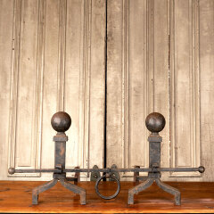 #42889 - Antique&nbsp;Cannonball&nbsp;Fireplace&nbsp;Andirons&nbsp;image