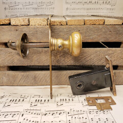 #42973 - Antique&nbsp;Brass&nbsp;Art&nbsp;Deco&nbsp;Closet&nbsp;Hardware&nbsp;Set&nbsp;image