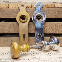 #42978 - Antique&nbsp;Brass&nbsp;Art&nbsp;Deco&nbsp;Door&nbsp;Hardware&nbsp;Set&nbsp;image