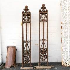 #44292 - Salvaged&nbsp;Antique&nbsp;Wrought&nbsp;Iron&nbsp;Gate&nbsp;Posts&nbsp;image