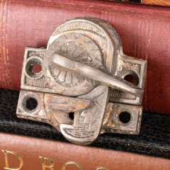 #44530 - Antique&nbsp;Cast&nbsp;Iron&nbsp;Sash&nbsp;Window&nbsp;Lock&nbsp;&&nbsp;Keeper&nbsp;image