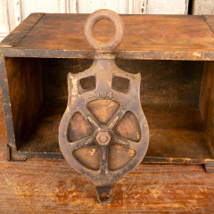 #45407 - Antique&nbsp;Wood&nbsp;&&nbsp;Cast&nbsp;Iron&nbsp;Barn&nbsp;Pulley&nbsp;image
