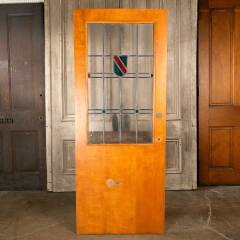 #45814 - 32x79&nbsp;Vintage&nbsp;Interior&nbsp;Door&nbsp;w/&nbsp;Leaded&nbsp;Glass&nbsp;image