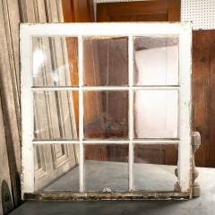 #46385 - Antique&nbsp;Divided&nbsp;9&nbsp;Lite&nbsp;Wood&nbsp;Window&nbsp;Sash&nbsp;image