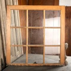#46386 - Antique&nbsp;Divided&nbsp;9&nbsp;Lite&nbsp;Wood&nbsp;Window&nbsp;Sash&nbsp;image