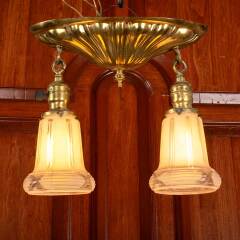 #46708 - Salvaged&nbsp;Antique&nbsp;2&nbsp;Light&nbsp;Pendant&nbsp;Fixture&nbsp;image