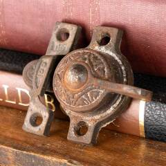 #46779 - Antique&nbsp;Ornate&nbsp;Cast&nbsp;Iron&nbsp;Window&nbsp;Sash&nbsp;Lock&nbsp;image