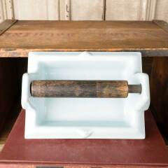 #47267 - Vintage&nbsp;Blue&nbsp;Ceramic&nbsp;Toilet&nbsp;Paper&nbsp;Holder&nbsp;image