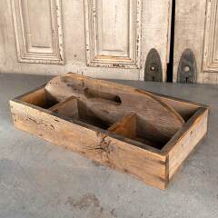 #47273 - Antique&nbsp;Primitive&nbsp;Wood&nbsp;Tool&nbsp;Caddy&nbsp;Tote&nbsp;Box&nbsp;image