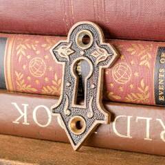 #47822 - Antique&nbsp;Ornate&nbsp;Bronze&nbsp;Keyhole&nbsp;Escutcheon&nbsp;image