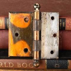 #48327 - Antique&nbsp;Japanned&nbsp;Offset&nbsp;Door&nbsp;Hinge&nbsp;Hardware&nbsp;image