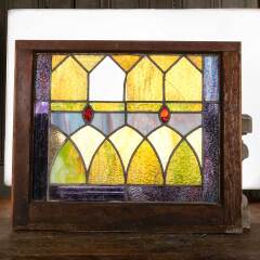 #48357 - 24x20&nbsp;Antique&nbsp;Stained&nbsp;Glass&nbsp;Window&nbsp;AS&nbsp;IS&nbsp;image