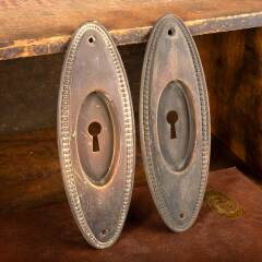 #48518 - Antique&nbsp;Brass&nbsp;Oval&nbsp;Pocket&nbsp;Door&nbsp;Pull&nbsp;Handles&nbsp;image