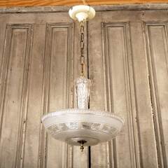 #48559 - Salvaged&nbsp;Vintage&nbsp;Pressed&nbsp;Glass&nbsp;Chandelier&nbsp;image