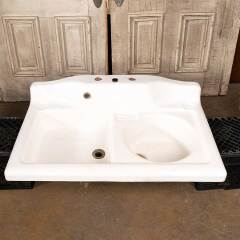 #48573 - Antique&nbsp;Cast&nbsp;Iron&nbsp;Porcelain&nbsp;Enameled&nbsp;Sink&nbsp;image