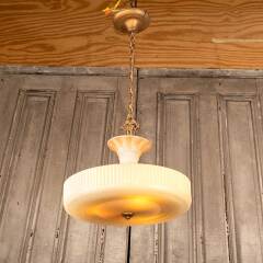 #48580 - Vintage&nbsp;Glass&nbsp;Chandelier&nbsp;3&nbsp;Bulb&nbsp;Light&nbsp;Fixture&nbsp;image