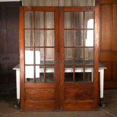 #48678 - 60x79&nbsp;Antique&nbsp;Oak&nbsp;12&nbsp;Lite&nbsp;French&nbsp;Doors&nbsp;image
