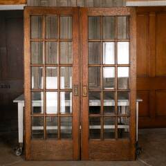 #48855 - 61x84&nbsp;Antique&nbsp;15&nbsp;Lite&nbsp;French&nbsp;Pocket&nbsp;Doors&nbsp;image