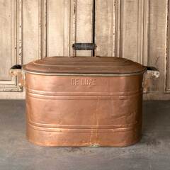 #49322 - Antique&nbsp;Copper&nbsp;Boiler&nbsp;with&nbsp;Lid&nbsp;and&nbsp;Handles&nbsp;image