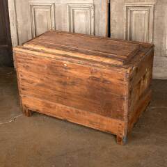 #49440 - Antique&nbsp;Wood&nbsp;Storage&nbsp;Trunk&nbsp;w/&nbsp;Hinged&nbsp;Lid&nbsp;image