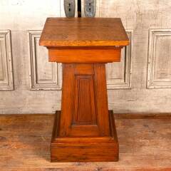 #49783 - Antique&nbsp;Tapered&nbsp;Pine&nbsp;&&nbsp;Oak&nbsp;Pedestal&nbsp;Table&nbsp;image