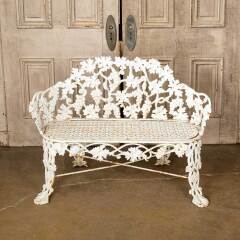 #49786 - Antique&nbsp;Painted&nbsp;Cast&nbsp;Iron&nbsp;Garden&nbsp;Bench&nbsp;image