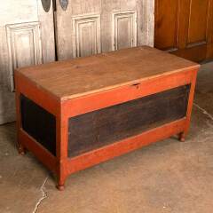 #49964 - Antique&nbsp;Painted&nbsp;Wood&nbsp;Storage&nbsp;Chest&nbsp;Trunk&nbsp;image