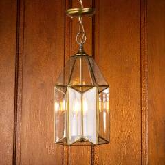 #50044 - Vintage&nbsp;3&nbsp;Bulb&nbsp;Brass&nbsp;Chandelier&nbsp;Light&nbsp;Fixture&nbsp;image