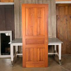 #50347 - 34x83&nbsp;Antique&nbsp;5&nbsp;Panel&nbsp;Pine&nbsp;Interior&nbsp;Door&nbsp;image