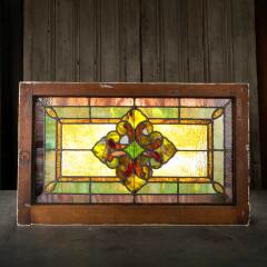 #50399 - Salvaged&nbsp;Antique&nbsp;Stained&nbsp;Glass&nbsp;Window&nbsp;image