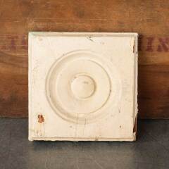 #50451 - Antique&nbsp;Painted&nbsp;Wood&nbsp;Rosette&nbsp;Trim&nbsp;Block&nbsp;image